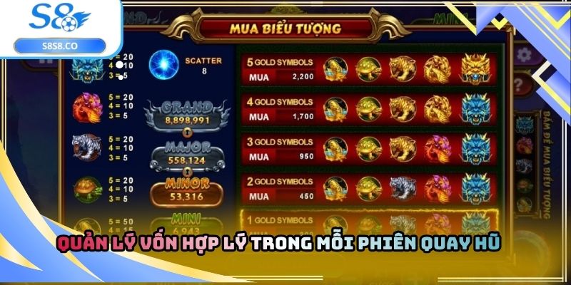 Quản lý vốn hợp lý trong mỗi phiên quay hũ
